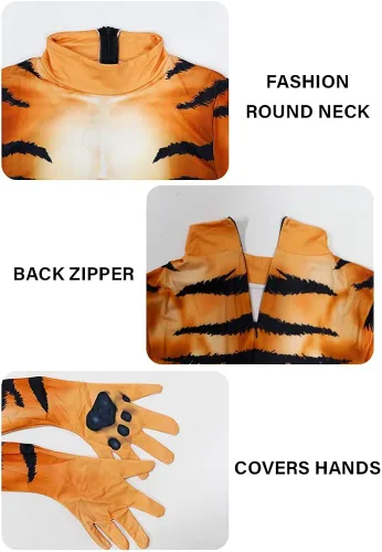Vista 4 de Bemeiren Zentai - Body para hombre con estampado de animales, disfraz de elastano