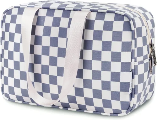 Vista 13 de Narwey Neceser de tamaño completo, bolsa de cosméticos grande, bolsa de maquillaje de viaje, organizador para mujeres y niñas, A-Negro, L, Bolsa