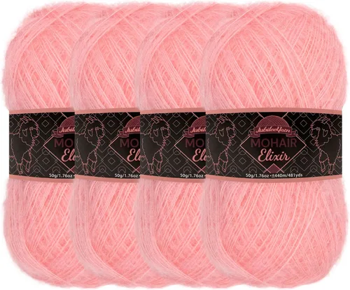 Vista 40 de JubileeYarn Mohair Elixir Yarn - 50g/Skein Baby Wool Blend - Cosmopolitan - 1 Skein
