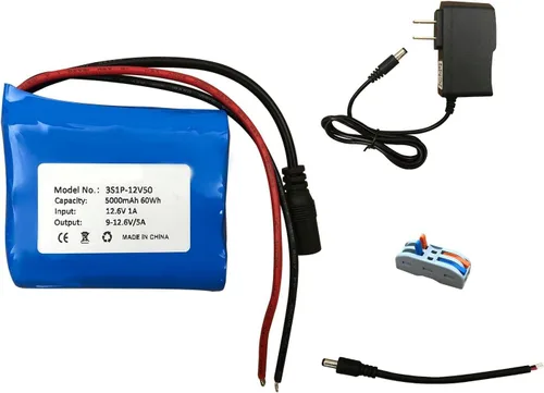 Vista 2 de Seasider Batería de 12 V 2600 mAh, batería de repuesto de cable de cables desnudos con cargador de 12 V para dispositivo de 12 voltios RC coche
