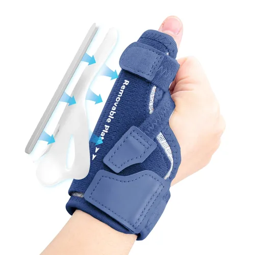 Vista 12 de CURECARE Nuevo y Mejorado Soporte para Pulgar 2 en 1, Férula Espica de Pulgar Extraíble Mano Izquierda Derecha con 3 Niveles de Estabilidad, Soporte
