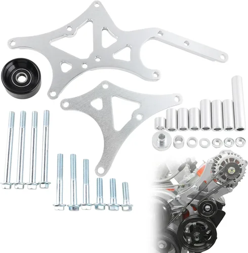 Vista 8 de Kit de Soporte de Compresor AC R4 de Intercambio LS con Tensor Compatible con LSX, LS2 LS3 LS6 LQ4 LQ9 L92 L99 Camiones/SUV Vortec GM R4 Compresor
