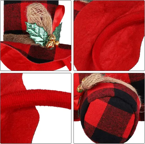 Vista 2 de URATOT Paquete de 8 diademas de aro de reno de Navidad para fiestas de Navidad, accesorios para fotos, cabinas para recuerdos