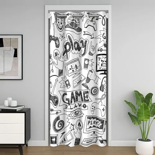 Vista 25 de Erosebridal Cortina de puerta de teñido anudado, cortina opaca bohemia, cortina exótica abstracta en espiral, elegante cortina hippie para puerta