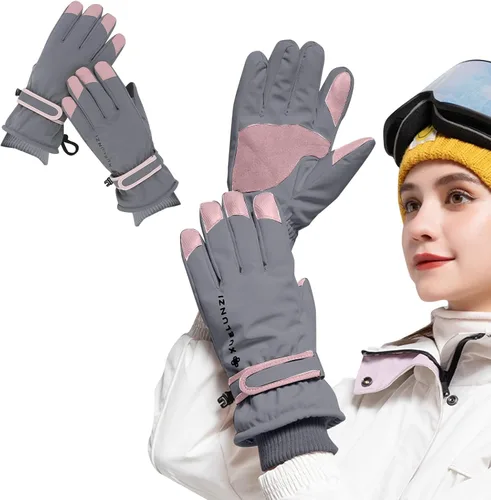 Vista 3 de Aniywn Guantes de esquí impermeables para snowboard, guantes de nieve de invierno para hombres y mujeres, guantes de clima frío para exteriores