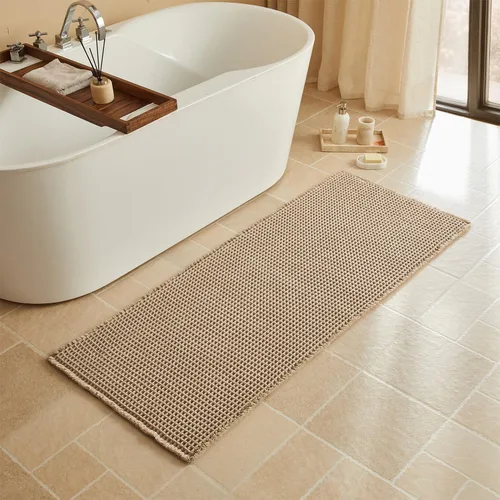 Vista 97 de Triohero Tapete de baño con diseño de gofre, tapete de baño pequeño y bohemio, antideslizante, lavable, ultra suave, súper absorbente, de secado