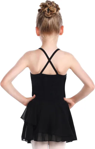 Vista 2 de HiDance Leotardos de ballet para niñas, vestido de baile de bailarina, leotardos de ballet con falda