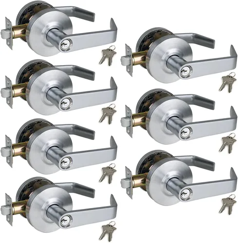 Vista 44 de ANSI Grado 2 Manija de Puerta de Entrada Comercial con Llave, Certificada UL, Cumple ADA, Cromo Satinado 26D, GRD2-72ET-1P
