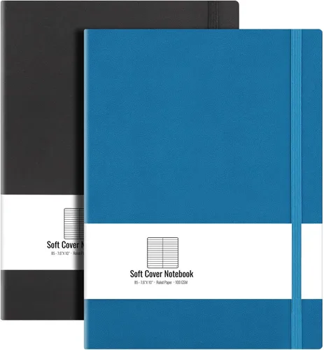 Vista 9 de AHGXG B5 College cuaderno con renglones, con tapa blanda, 2 unidades, tamaño grande, 7.6 x 10 pulgadas, con papel grueso rayado de 2.94 oz/yd², 408