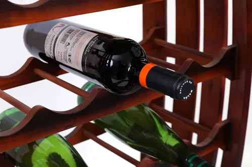 Vista 7 de Vintiquewise Botellero de madera con forma de barril rústico para 23 botellas