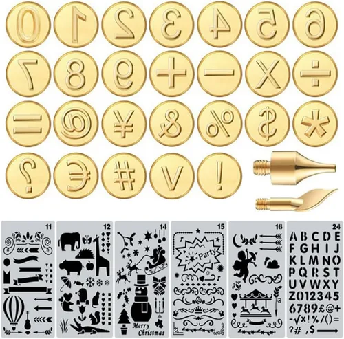 Vista 9 de Letras de madera para quemar madera, letras mayúsculas y juego de personalización para madera y otras superficies (cobre)