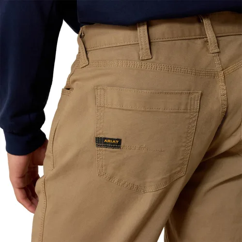 Vista 5 de ARIAT Pantalón Rebar M4 Durastretch de ajuste relajado para hombre, hecho para ser resistente y apilable de pierna recta caqui Field