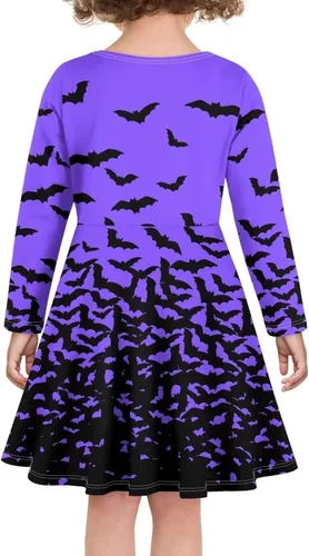 Vista 5 de Showudesigns Vestido de manga larga casual para niñas de 3 a 16 años