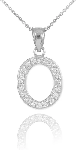 Vista 38 de Claddagh Gold . Collar con colgante de letra inicial de plata de ley 925 con circonita cúbica - Elección de tamaños