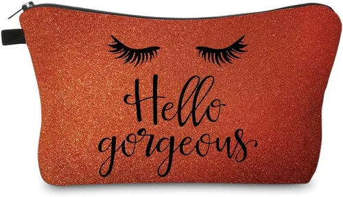 Vista 8 de Bolsa de maquillaje para bolso, bolsas de cosméticos para mujer, regalo inspirador para mujer, pequeña bolsa de cosméticos divertida, bolsa de viaje