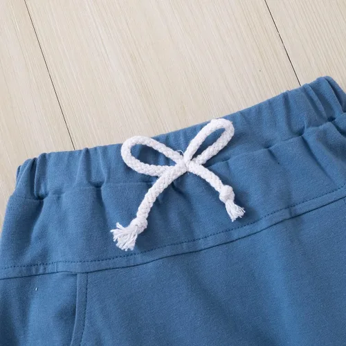 Vista 10 de Pudcoco Conjunto de camiseta de manga corta con letras y pantalones largos sólidos para el verano