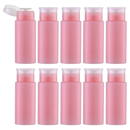 Vista 7 de 3 botellas removedoras de esmalte de uñas, dispensador de alcohol con bomba de empuje de 5.3 onzas, recipientes vacíos de acetona de maquillaje 3rosa