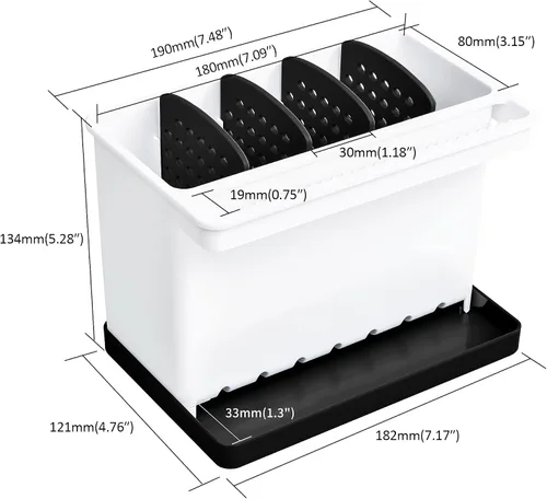 Vista 7 de JOMOLA Organizador de fregadero de cocina, soporte para esponjas y cepillos de dientes para baños, soporte para utensilios de cocina, organizador