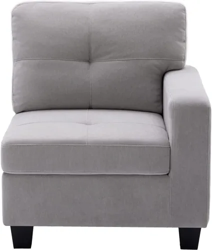 Vista 13 de Sofá modular convertible con otomana de almacenamiento, 7 plazas, en forma de L, moderno sofá esquinero de terciopelo para sala de estar