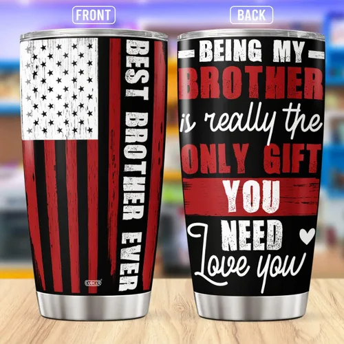 Vista 2 de CUBICER Vaso de café Brother de 20 onzas, taza de acero inoxidable de doble pared con tapa, regalos de hermana para adultos, niños, hombres, él