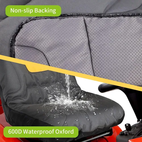 Vista 2 de Funda de asiento para cortacésped, funda de asiento de tractor Oxford de poliéster 600D resistente con superficie acolchada acolchada, funda