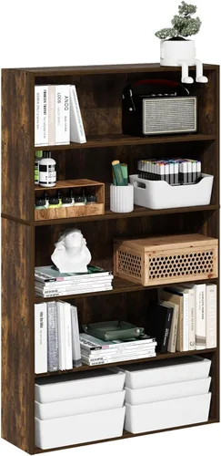 Vista 26 de Furinno Estantería básica para libros, moderna de 3 niveles, estantería con estantes abiertos, 9.3 x 21.8 x 39.5 pulgadas, para sala de estar Roble