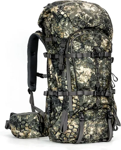 Vista 7 de MOXULE Mochila Pro 2400 Camo Frame - Paquete de transportador de carne con cubierta para lluvia Camuflaje 40L