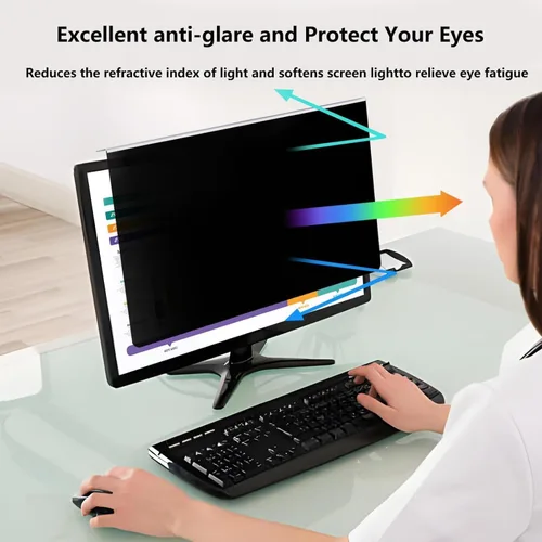 Vista 4 de Paquete de 2 protectores de pantalla de privacidad para computadora colgantes compatibles con 26/27 pulgadas, 16:9