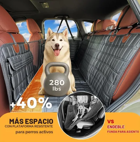 Vista 3 de APetsPlanet Funda de asiento de automóvil para perro para asiento trasero con parte inferior dura, extensor de asiento trasero impermeable