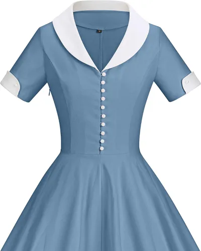 Vista 4 de GownTown - Vestidos con vuelo, estilo vintage de los años 50, elástico y con cuello de capa para mujer