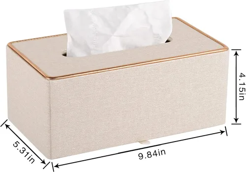 Vista 5 de Soporte para Caja de Pañuelos de Cuero de Moda, Funda Rectangular para Caja de Pañuelos para Tocador de Baño, Mesita de Noche, Caja de Servilletas