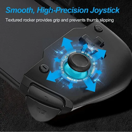 Vista 2 de NexiGo Switch Accessories - Paquete de accesorios navideños, controlador ergonómico (negro) para Nintendo Switch con giroscopio de 6 ejes, vibración