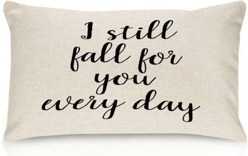 Vista 30 de Better When We are Together - Fundas de almohada lumbar de 12 x 20 pulgadas con citas divertidas de algodón y lino para sofá, decoración de sala
