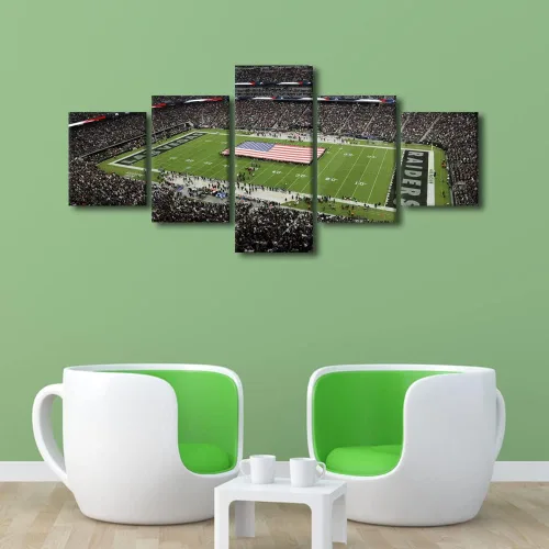 Vista 2 de TUMOVO Allegiant Stadium Arte de Lienzo para Pared de Sala de Estar Equipo de Fútbol Americano Pintura Moderna Nevada Las Vegas Cuadro Deportivo