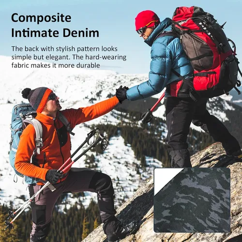 Vista 5 de Guantes de ciclismo cálidos de invierno para hombre, pantalla táctil térmica, ligeros, para clima frío, delgados, resistentes al viento, para mujer