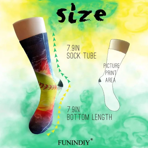 Vista 3 de Crazy Socks for Women Football Compression Socks Crew Socks Funny Socks Long Socks for Running Athletic Travel Work