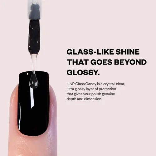 Vista 5 de ILNP Glass Candy - Esmalte de uñas transparente, acabado de vidrio brillante, secado rápido, resistente a las astillas, esmalte regular sin gel,