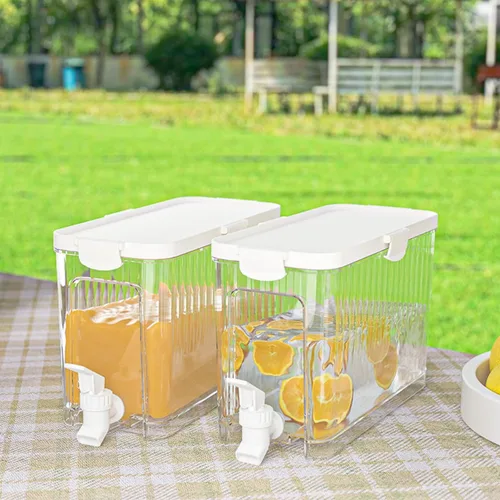 Vista 3 de Dispensador de agua de cubo de jugo 3.5L,Cubo de agua fría para bebidas de refrigerador,Dispensadores de bebidas heladas
