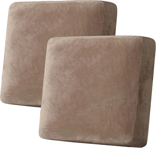 Vista 222 de H.VERSAILTEX Funda de cojín elástica de terciopelo para sofá, funda de cojín de felpa para cojines de silla, protector de muebles, cojín de asiento