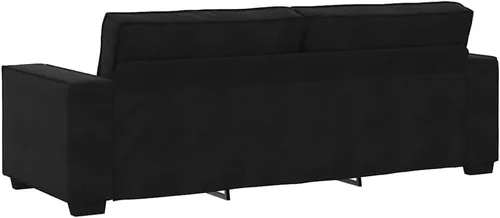 Vista 7 de vidaXL Sofá de 3 plazas Sofá rectangular de terciopelo negro de 3 plazas