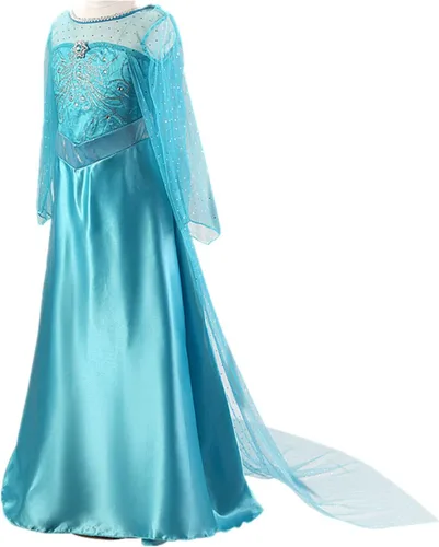 Vista 3 de Enterlife - Disfraz de princesa de lentejuelas para niñas para fiesta de cumpleaños Halloween color azul