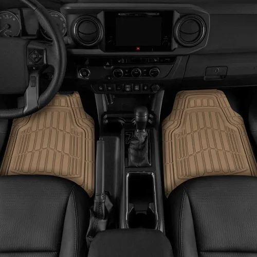 Vista 3 de Cat ToughRide - Tapetes de goma resistentes de 3 piezas para todo el año, para automóvil, camión, camioneta, SUV, color negro, ribete prémium