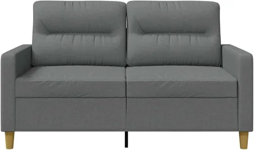 Vista 6 de vidaXL Sofá de 2 plazas gris oscuro - Cómodos asientos acolchados y cojines de respaldo - Marco de metal - Muebles modernos de sala de estar
