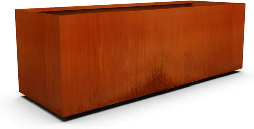 Vista 9 de Plantercraft Corten - Maceta rectangular de acero rústico para jardín, 40 pulgadas de largo, 16 pulgadas de ancho y 20 pulgadas de alto, resistente