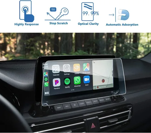 Vista 6 de LFOTPP Protector de pantalla de navegación de automóvil para Seltos 2020 2021 de 10.25 pulgadas, vidrio templado dureza 9H, centro de pantalla