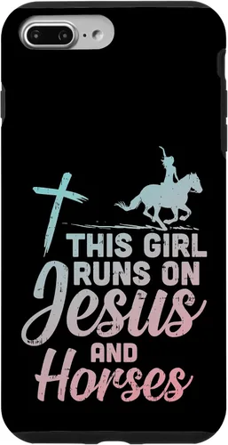 Vista 12 de Funda de regalo para iPhone 16 Girl Runs Jesus Horses Christian Horseback Equestre