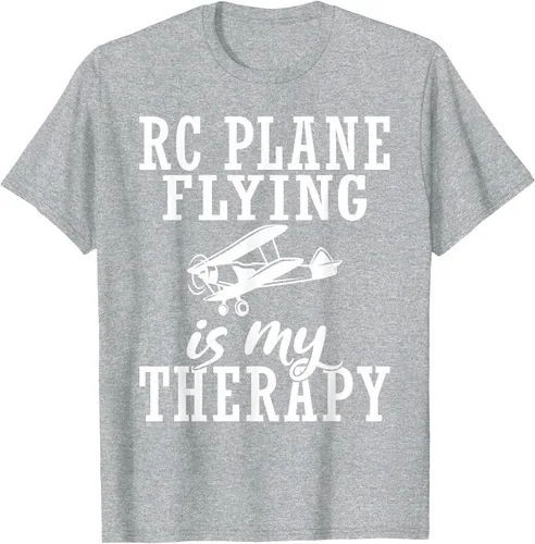Vista 16 de RC Plane Flying is My Therapy RC Plane T-Shirt Asphalt Grey