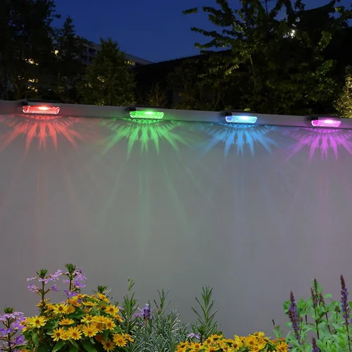 Vista 9 de Mancra Luces solares para exteriores, luces solares para terraza, iluminación exterior impermeable para patio, valla, escaleras, postes Blanco cálido