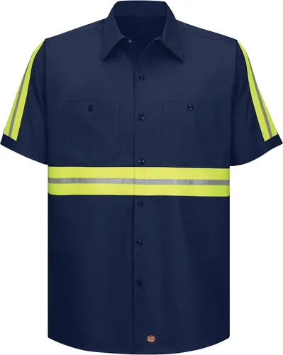 Vista 3 de Red Kap Men's Short Sleeve Wrinkle-Resistant Cotton Work Shirt