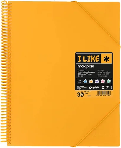 Vista 6 de Grafoplas - Carpetas de plástico A4, maxiplas como, azul claro, 20 fundas transparentes, espiral de PVC, perfectas para archivar suministros